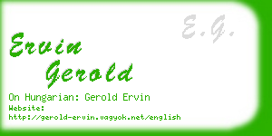 ervin gerold business card